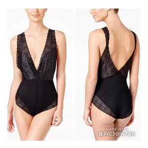 Free People Sinking Ships Blk Romper